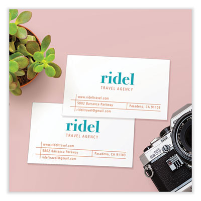 Printable Microperforated Business Cards With Sure Feed Technology, Laser, 2 x 3.5, White, 10/Sheet, 25 Sheets/Pack