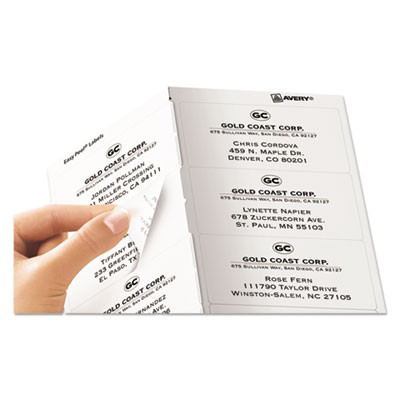 Matte Clear Easy Peel Mailing Labels W/ Sure Feed Technology, Laser Printers, 2 X 4, Clear, 10/Sheet, 50 Sheets/Box