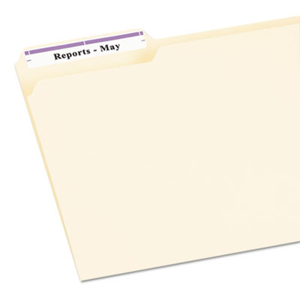 Permanent Trueblock File Folder Labels With Sure Feed Technology, 0.66" x 3.44", White, 30/Sheet, 25 Sheets/Pack
