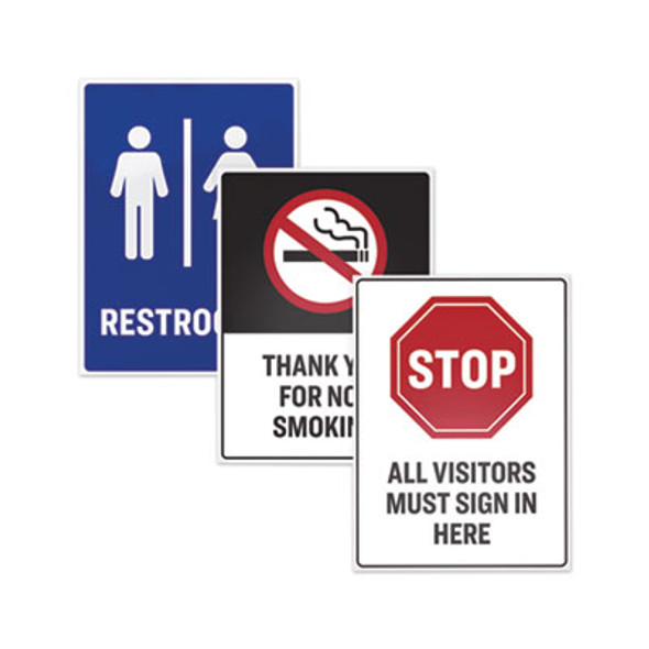 Surface Safe Removable Label Safety Signs, Inkjet/Laser Printers, 8 X 8, White, 15/Pack
