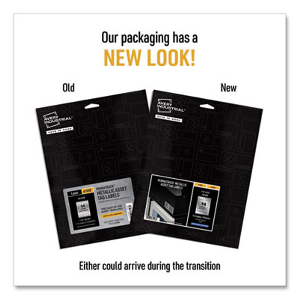 Permatrack Metallic Asset Tag Labels, Laser Printers, 1.25 X 2.75, Silver, 14/Sheet, 8 Sheets/Pack