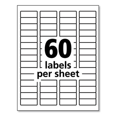 Durable Permanent Id Labels With Trueblock Technology, Laser Printers, 0.66 X 1.75, White, 60/Sheet, 50 Sheets/Pack