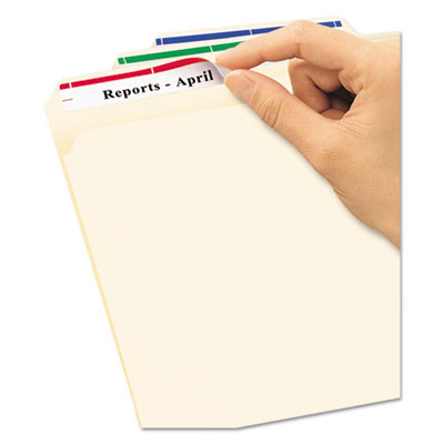 Removable File Folder Label With Sure Feed Technology, 0.66 x 3.44, White, 30/Sheet, 25 Sheets/Pack