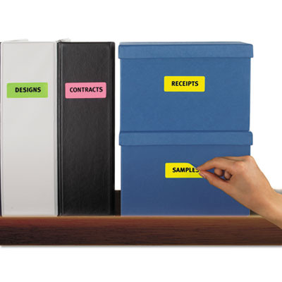 High-Vis Removable Laser/Inkjet Id Labels w/ Sure Feed, 1 x 2.63, Neon, 360/Pk