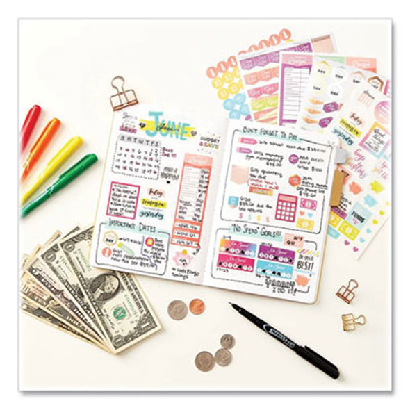 Budgeting Planner Stickers, Assorted Sizes And Colors, 1,224/Pack