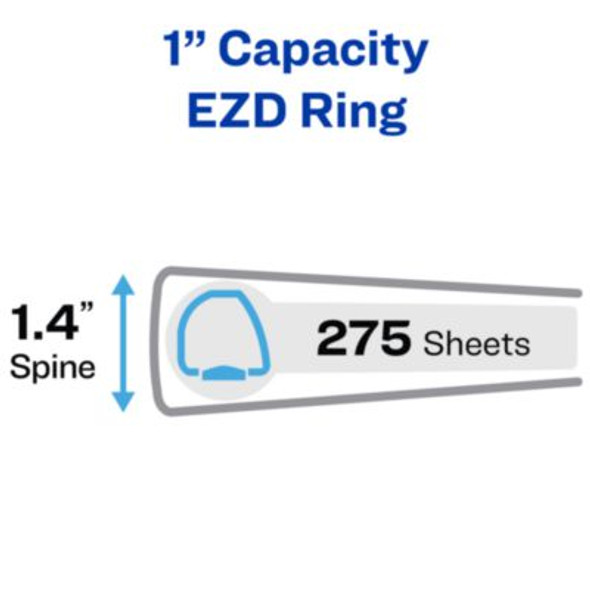 Framed View Heavy-Duty Binders, 3 Rings, 1" Capacity, 11 x 8.5, Black, 12/Carton