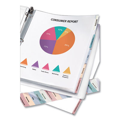 Protect 'n Tab Sheet Protectors, 5-Tabs, Heavy-Duty, Side: 3-Hole Punched, Top Load 8.5 x 11 Insert, Clear, 5/Set