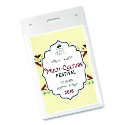 Secure Top Heavy-Duty Badge Holders, Vertical, 3w X 4h, Clear, 25/Pack