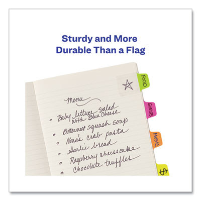 Ultra Tabs Repositionable Tabs, Mini Tabs: 1" x 1.5", 1/5-Cut, Assorted Neon Colors, 80/Pack