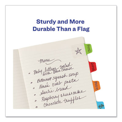 Ultra Tabs Repositionable Tabs, Mini Tabs: 1" x 1.5", 1/5-Cut, Assorted Colors, 80/Pack