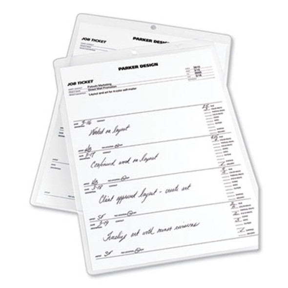 Heavyweight Clear Job Ticket Holder, Top Load 9 x 12 Insert, Clear Front, 10/Pack