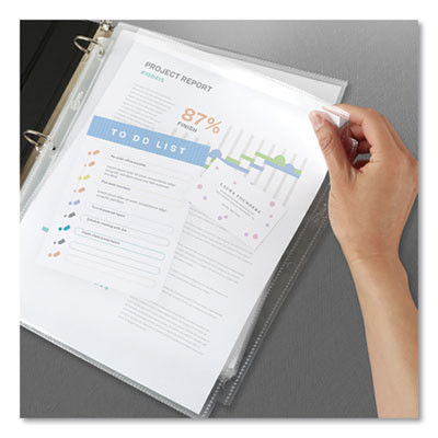 Secure Top Super Heavyweight Diamond Clear Sheet Protector, Side: 3-Hole Punched, Top Load 8.5 x 11 Insert, Clear, 25/Pack