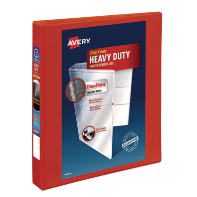 Heavy-Duty View Binder With Durahinge And One Touch Ezd Rings, 3 Rings, 1" Capacity, 11 X 8.5, Red