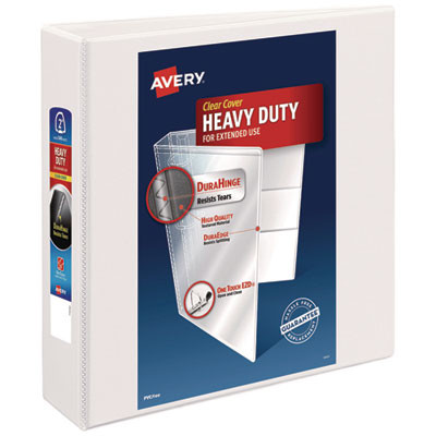 Heavy-Duty View Binder With Durahinge And One Touch Ezd Rings, 3 Rings, 2" Capacity, 11 X 8.5, White