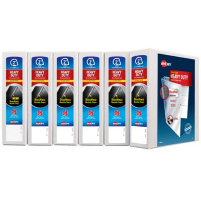 Heavy-Duty View Binder With Durahinge And One Touch Ezd Rings, 3 Rings, 2" Capacity, 11 x 8.5, White, 6/Carton