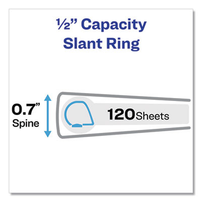 Heavy-Duty View Binder With Durahinge And One Touch Slant Rings, 3 Rings, 0.5" Capacity, 11 X 8.5, White