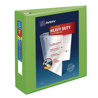 Heavy-Duty View Binder With Durahinge And Locking One Touch Ezd Rings, 3 Rings, 3" Capacity, 11 X 8.5, Chartreuse