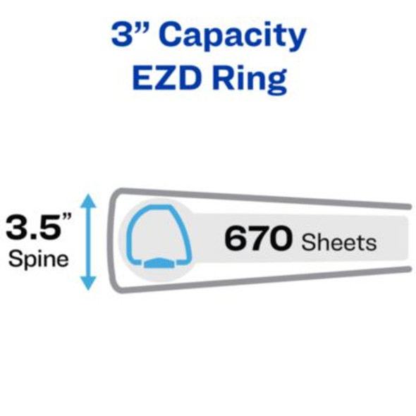 Heavy-Duty View Binder With Durahinge And One Touch Ezd Rings, 3 Rings, 3" Capacity, 11 x 8.5, Purple, 4/Carton