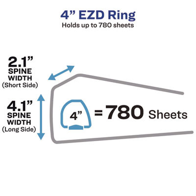 Heavy-Duty Non-View Binder With Durahinge And Locking One Touch Ezd Rings, 3 Rings, 4" Capacity, 11 X 8.5, Blue