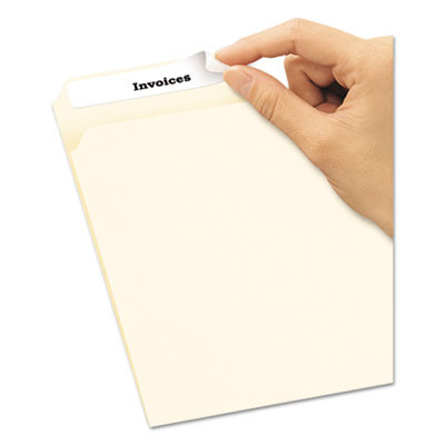 Removable File Folder Label With Sure-Feed Technology, 0.66 x 3.44, White, 30/Sheet, 25 Sheets/Pack