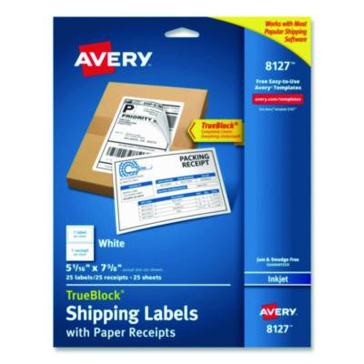 Shipping Labels With Trueblock Technology, Inkjet Printers, 5.06 X 7.62, White, 25 Sheets/Pack