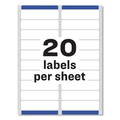 Easy Peel White Address Labels W/ Sure Feed Technology, Inkjet Printers, 1 X 4, White, 20/Sheet, 25 Sheets/Pack