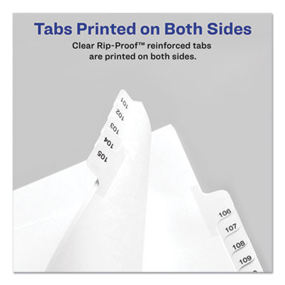 Preprinted Legal Exhibit Side Tab Index Dividers, Allstate Style, 10-Tab, 11, 11 X 8.5, White, 25/Pack