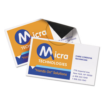 Magnetic Business Cards, Inkjet, 2 x 3.5, White, 10 Cards/Sheet, 3 Sheets/Pack