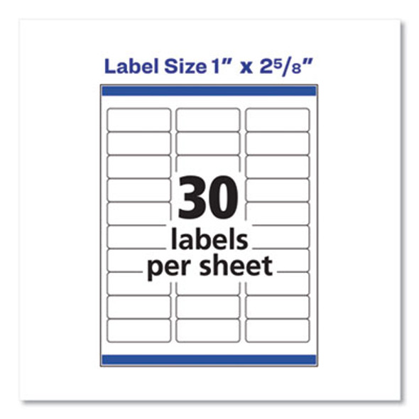 Easy Peel White Address Labels W/ Sure Feed Technology, Inkjet Printers, 1 X 2.63, White, 30/Sheet, 100 Sheets/Box