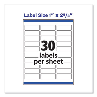 Easy Peel White Address Labels W/ Sure Feed Technology, Inkjet Printers, 1 X 2.63, White, 30/Sheet, 100 Sheets/Box