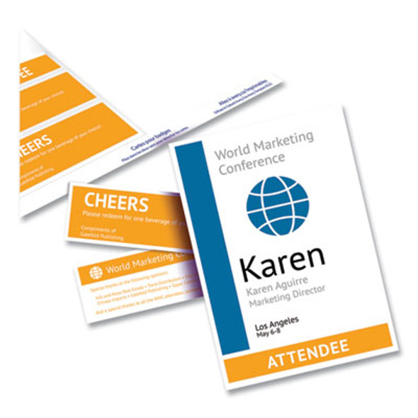 Name Badge Insert Refills, Vertical, 4 1/4 X 6, White, 100/Pack