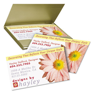 True Print Print-To-The-Edge Premium Business Cards, Inkjet, 2 x 3.5, White, 8 Cards Sheet, 20 Sheets/Pack