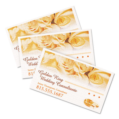 True Print Premium Clean Edge Business Cards With Linen Texture, Inkjet, 2 x 3.5, White, 10 Cards/Sheet, 20 Sheets/Pack