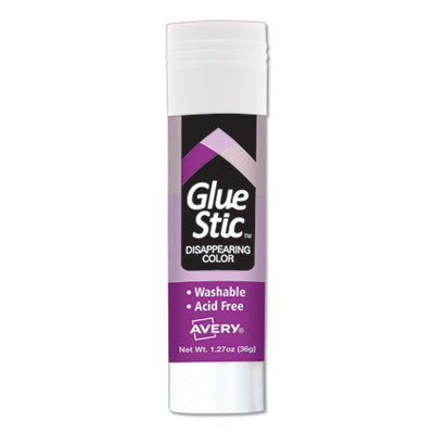 Permanent Glue Stic Value Pack, 1.27 Oz, Applies Purple, Dries Clear, 6/Pack