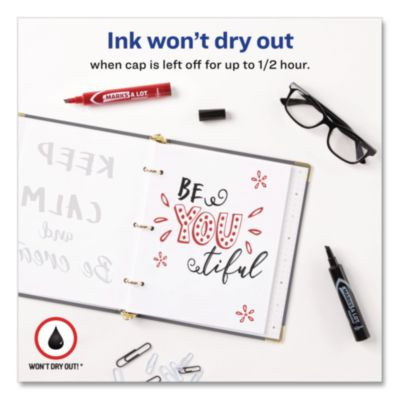 Marks A Lot Regular Desk-Style Permanent Marker Value Pack, Broad Chisel Tip, Assorted Colors, 24/Pack