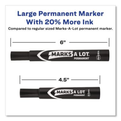 Marks A Lot Large Desk-Style Permanent Marker Value Pack, Broad Chisel Tip, Black, 36/Pack