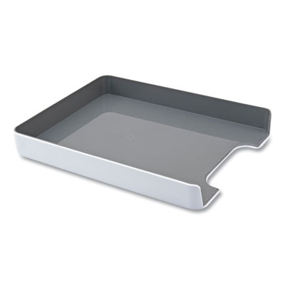 Fusion Letter Tray, 1 Section, Letter Size Files, 12.63 x 10 x 1.75, White/Gray