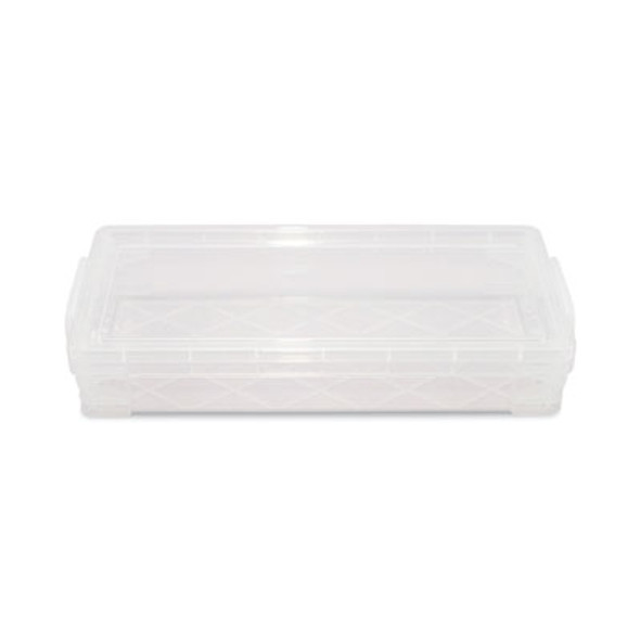 Super Stacker Pencil Box, 8.25" x 3.75" x 1.5", Clear