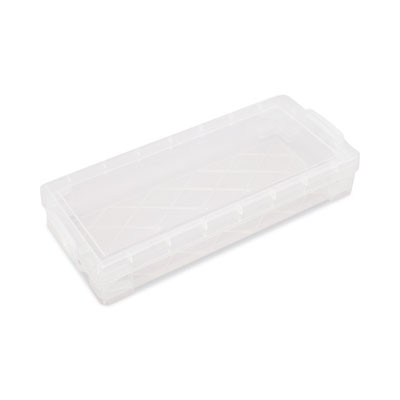 Super Stacker Pencil Box, 8.25" x 3.75" x 1.5", Clear