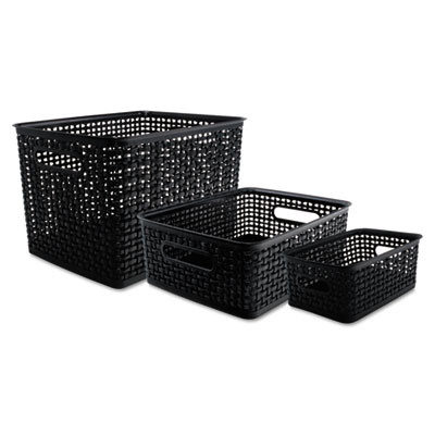 Weave Bins, 13.63 X 10.75 X 9, Black, 3/Pack