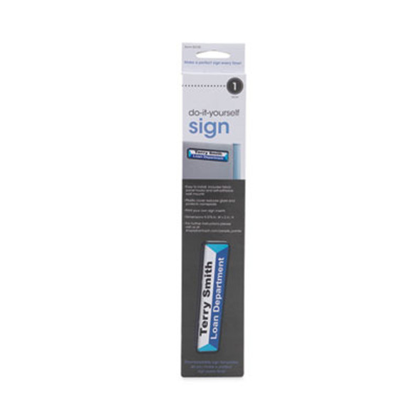 Panel Wall Sign Name Holder, Acrylic, 9 X 2, 6/Pack, Clear