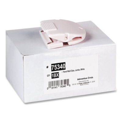 Wall Clips For Fabric Panels, 60 Sheet Capacity, White, 10/Box