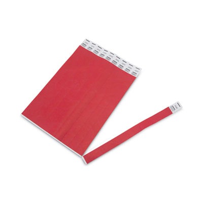 Crowd Management Wristbands, Sequentially Numbered, 10" x 0.75", Red, 100/Pack