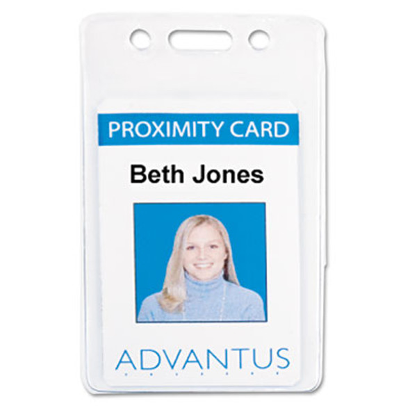 Proximity Id Badge Holders, Vertical, Clear 2.68" x 4.38" Holder, 2.38" x 3.63" Insert, 50/Pack