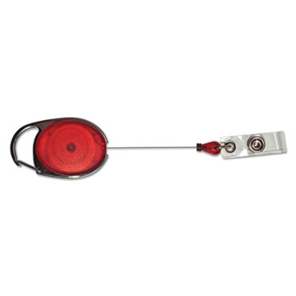 Carabiner-Style Retractable Id Card Reel, 30" Extension, Assorted Colors, 20/Pack