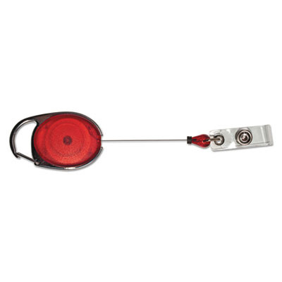 Carabiner-Style Retractable Id Card Reel, 30" Extension, Assorted Colors, 20/Pack