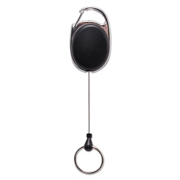 Carabiner-Style Retractable Id Card Reel, 30" Extension, Smoke, 6/Pack