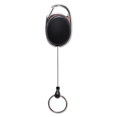 Carabiner-Style Retractable Id Card Reel, 30" Extension, Smoke, 6/Pack
