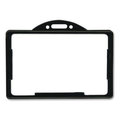 Id Card Holders, Horizontal, Black 3.68" x 2.38" Holder, 3.38" x 2.13" Insert, 25/Pack