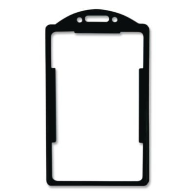 Id Card Holders, Vertical, Black 2.38" x 3.68" Holder, 2.13" x 3.38" Insert, 25/Pack